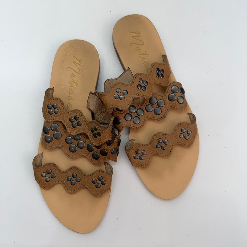Matisse Leather Studded Wide Eyed Sandal 7